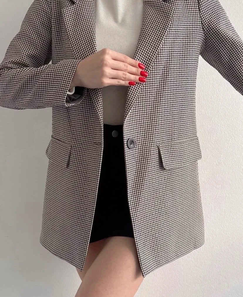 Kazayağı Desen Blazer Ceket 1153