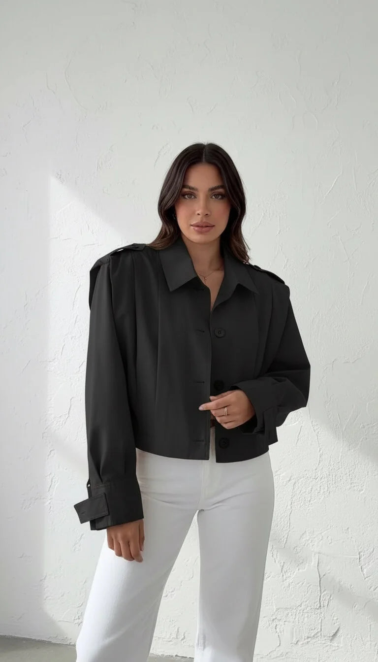 Tasarım Trenç Ceket Siyah 250545