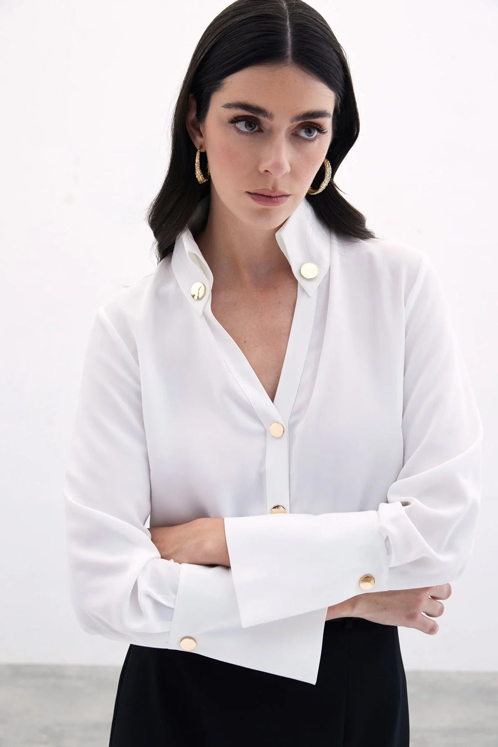 Çıt Çıt Detaylı Gömlek Ekru 2010