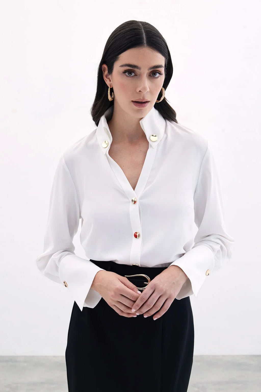 Çıt Çıt Detaylı Gömlek Ekru 2010