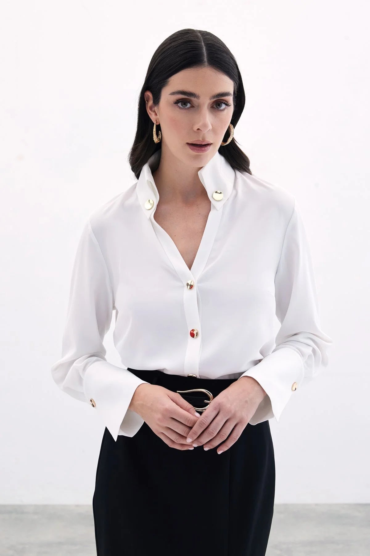 Çıt Çıt Detaylı Gömlek Ekru 2010