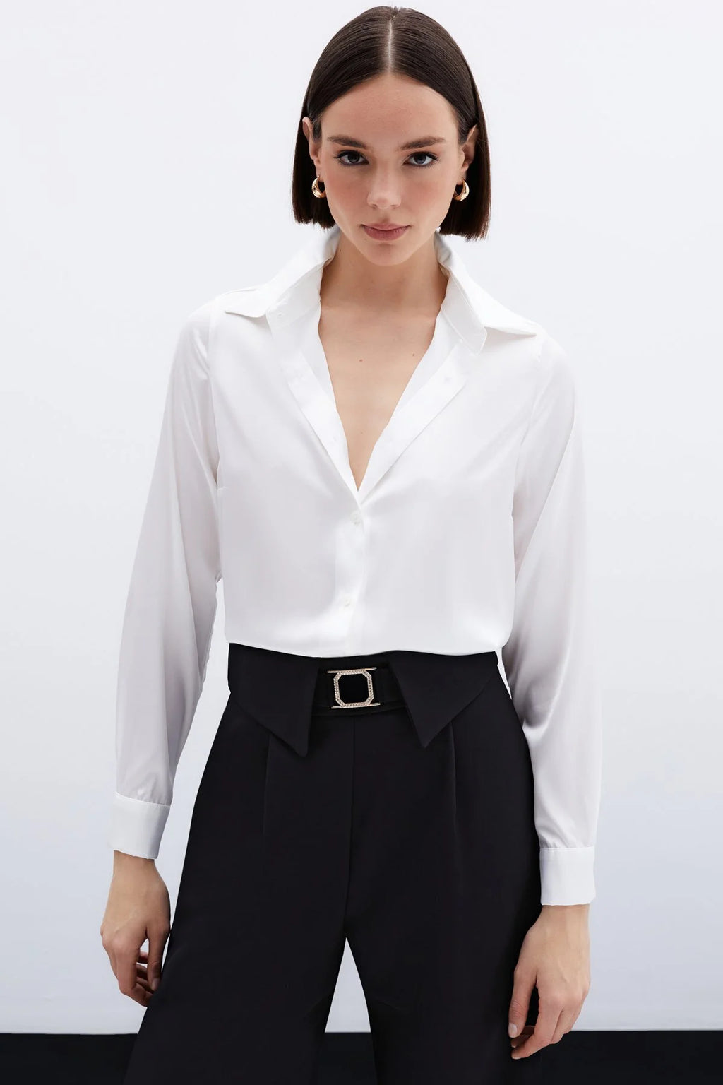 Saten Gömlek Ekru 2053