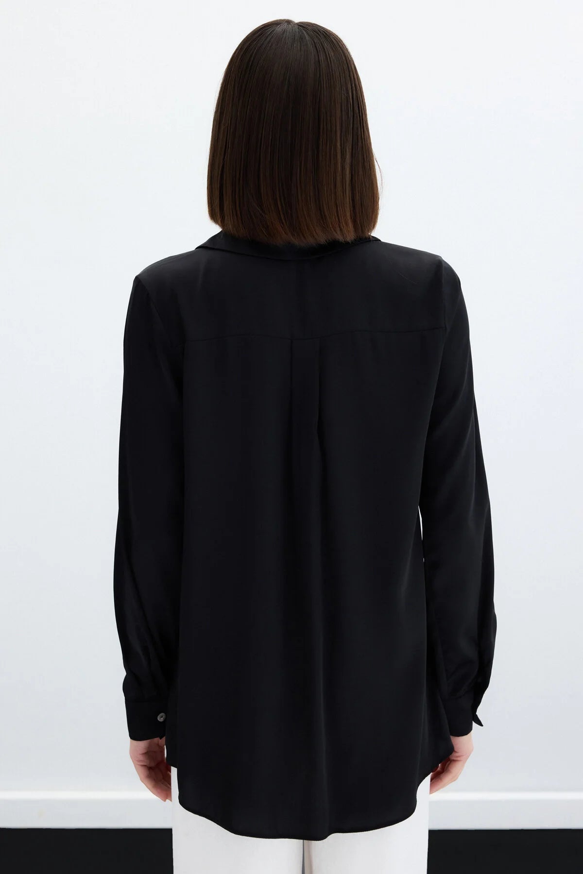 Saten Gömlek Siyah 2053