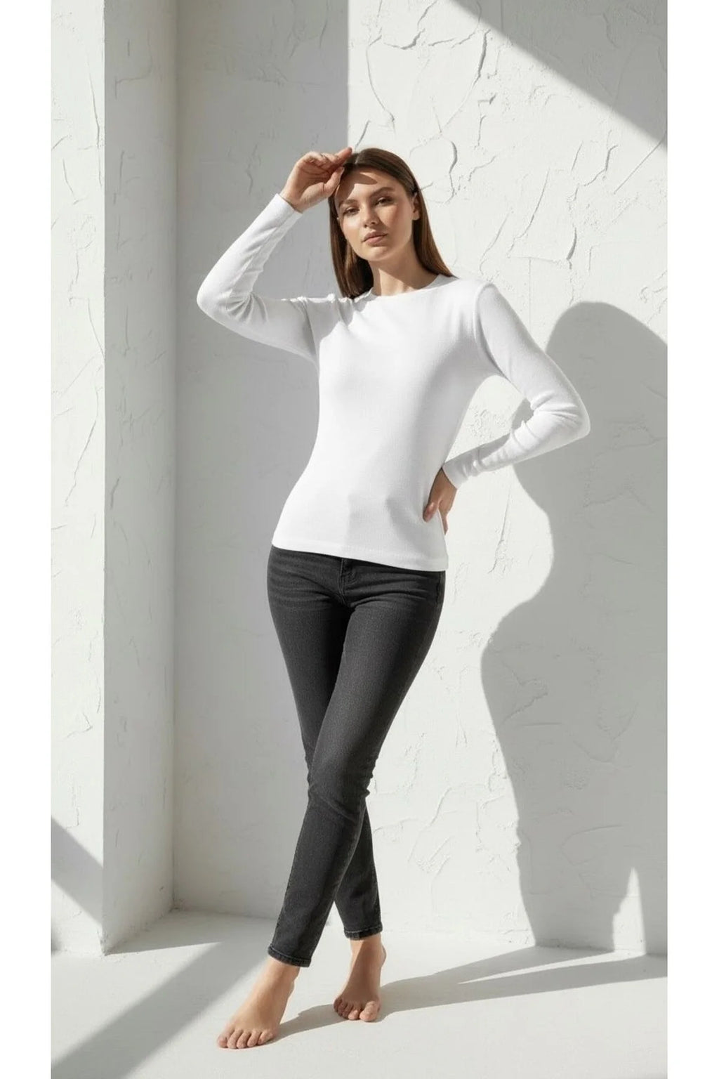 Bisiklet Yaka Badi Beyaz 24127