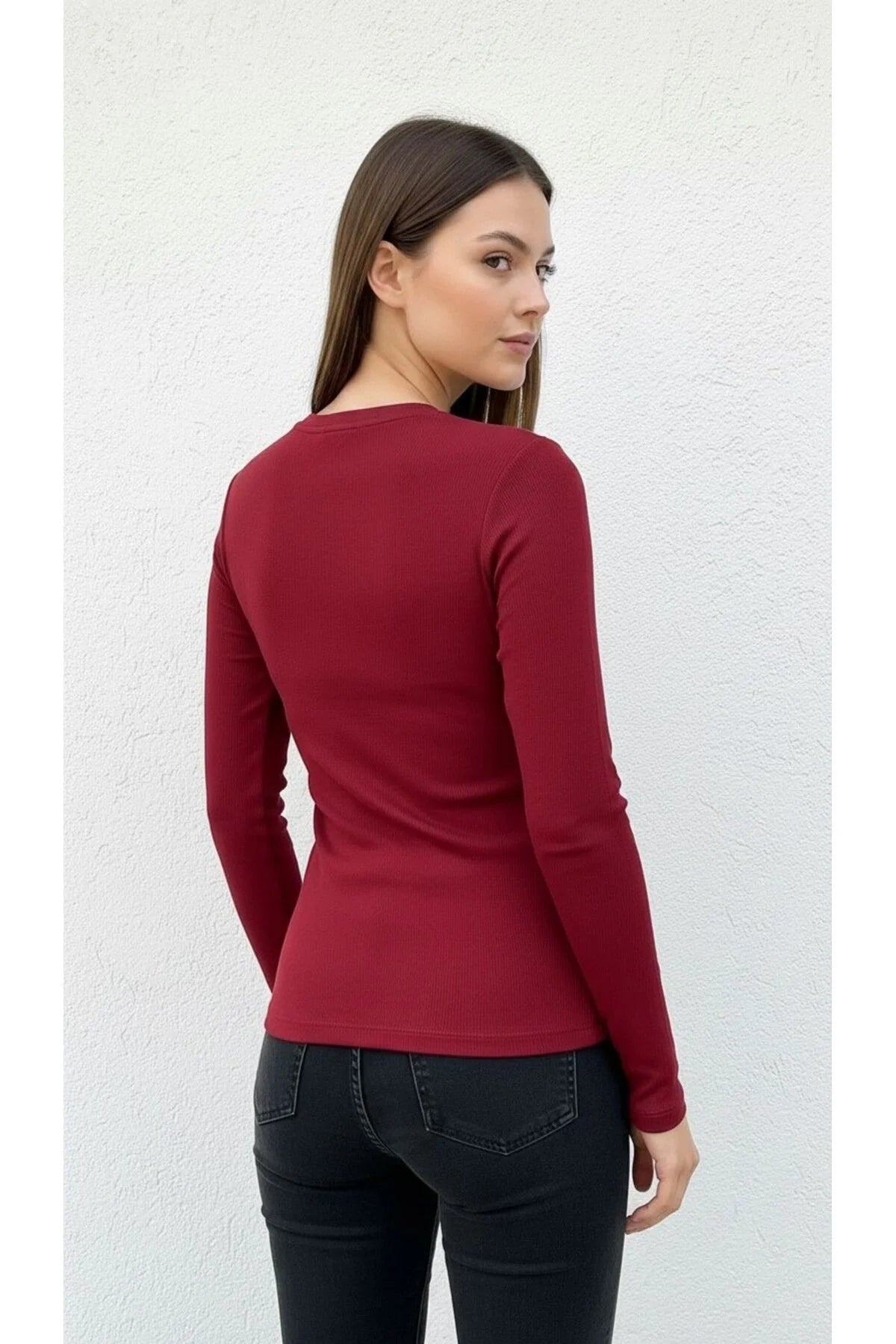 Bisiklet Yaka Badi Bordo 24127