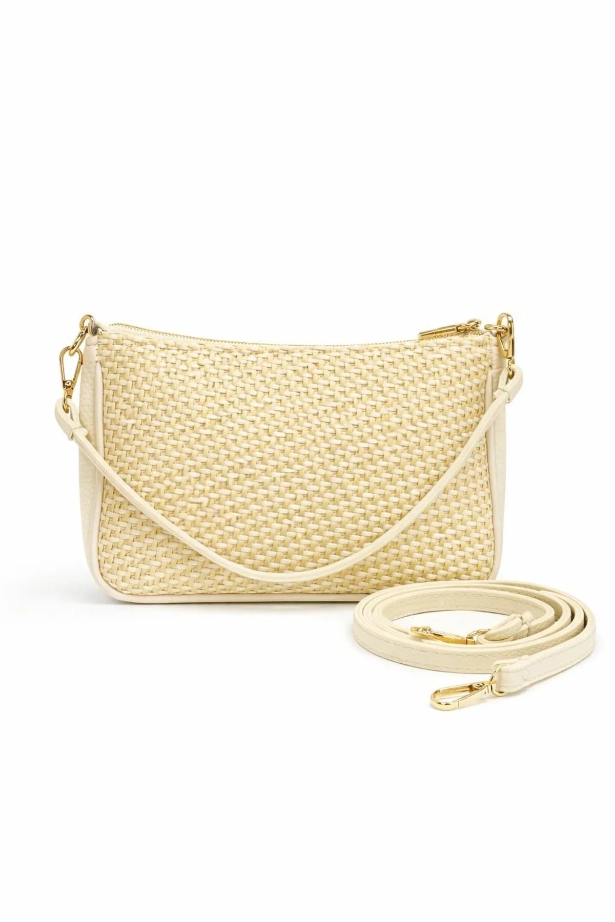 Deri Detaylı Hasır El Çantası 117-446