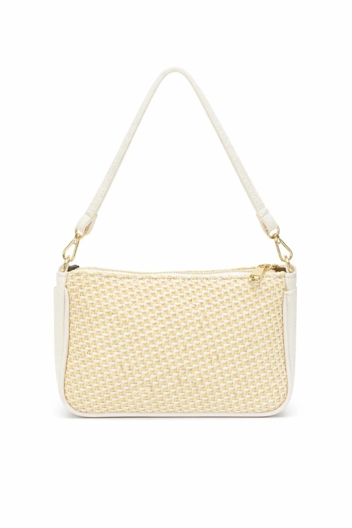 Deri Detaylı Hasır El Çantası 117-446