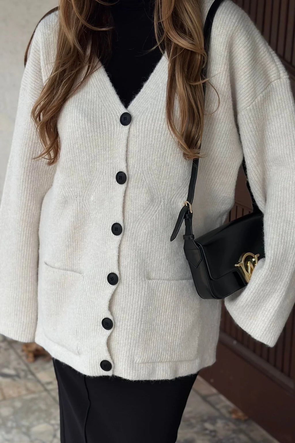 Çift Cepli Desenli Hırka 04622