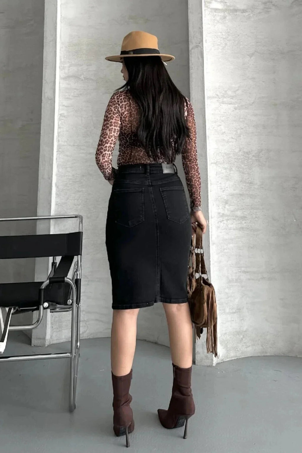 Denim Etek Siyah 1039