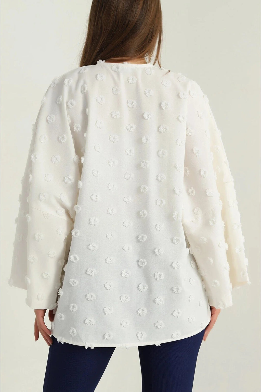 Püsküllü Kalın Pamuk Kumaş Kadın Gömlek 2148