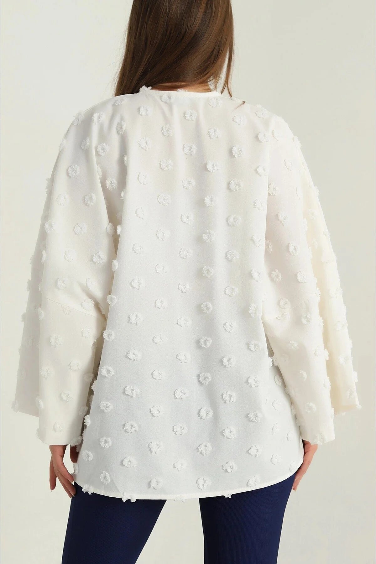 Püsküllü Kalın Pamuk Kumaş Kadın Gömlek 2148