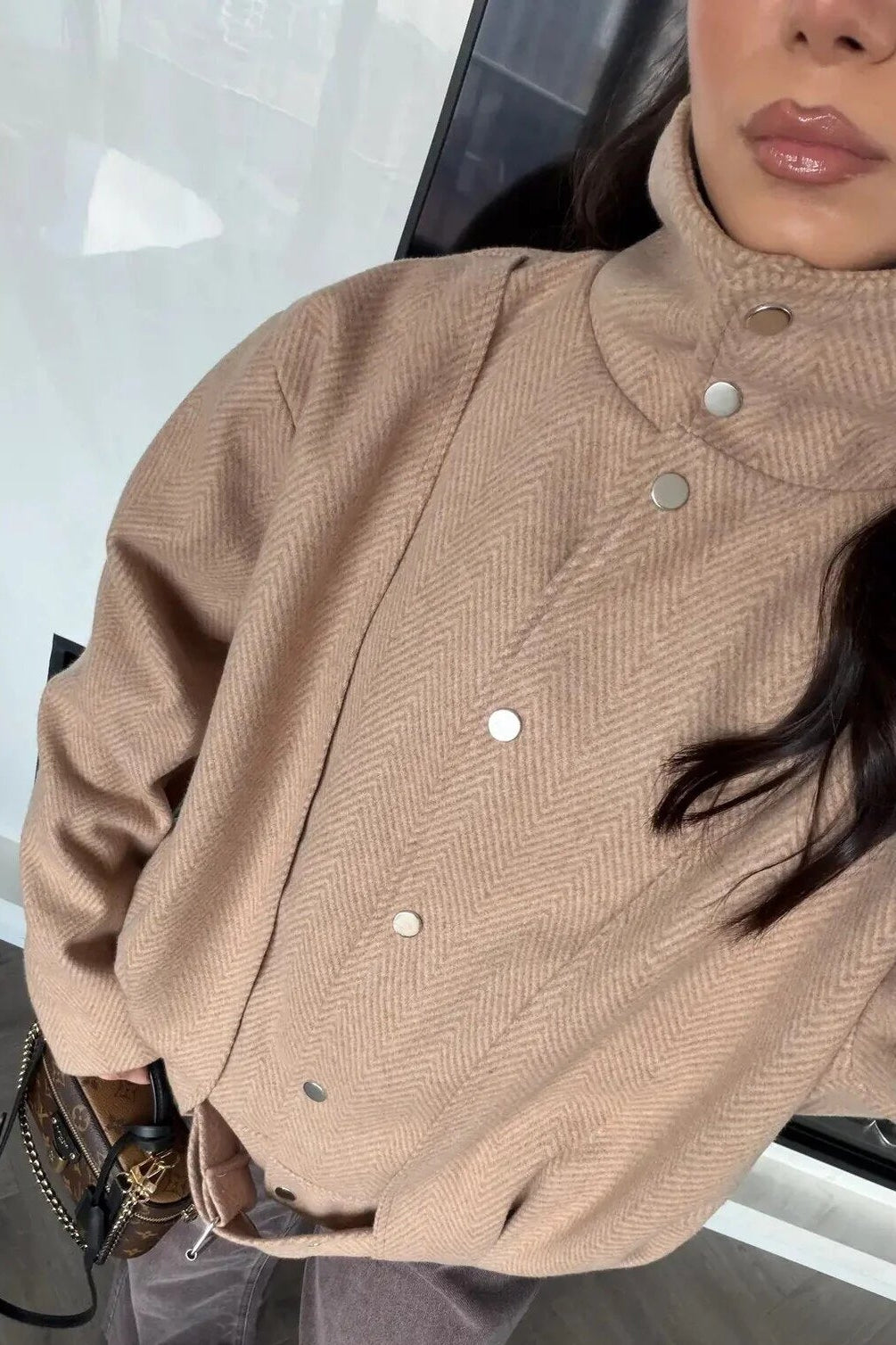 Balık Sırtı Kaşe Bomber Ceket 9651