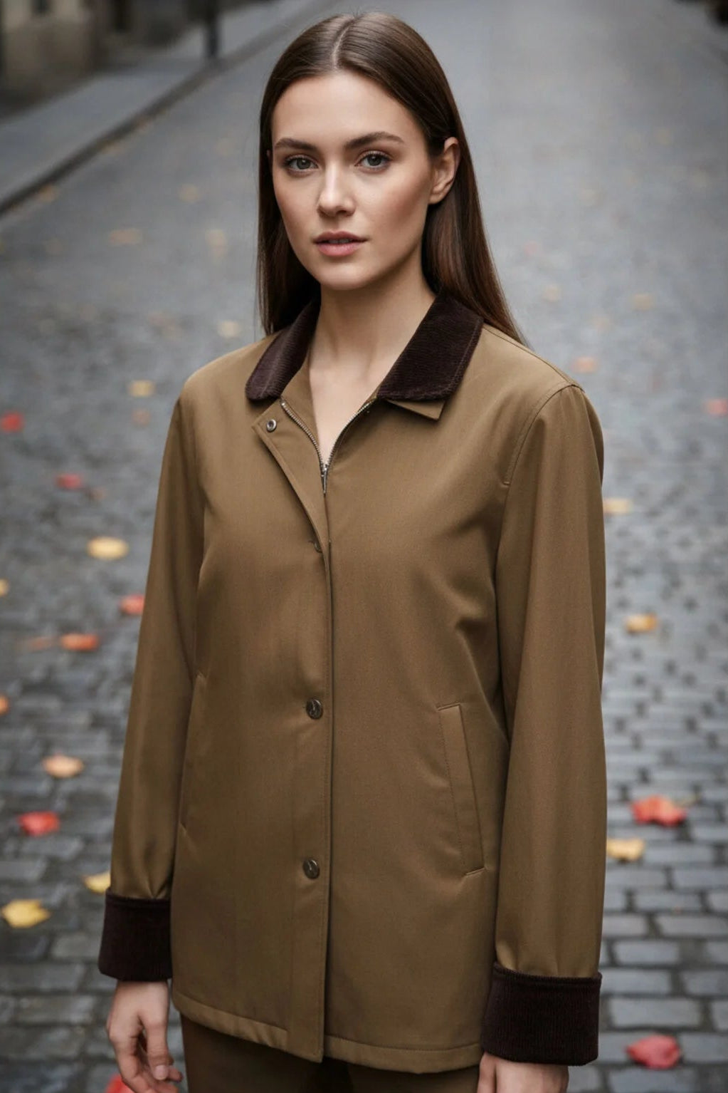 Kadife Yaka Hafif Mont 255136