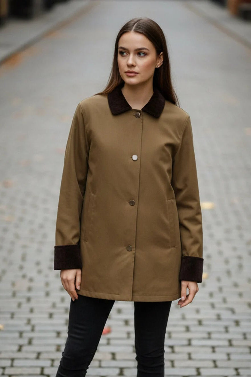 Kadife Yaka Hafif Mont 255136