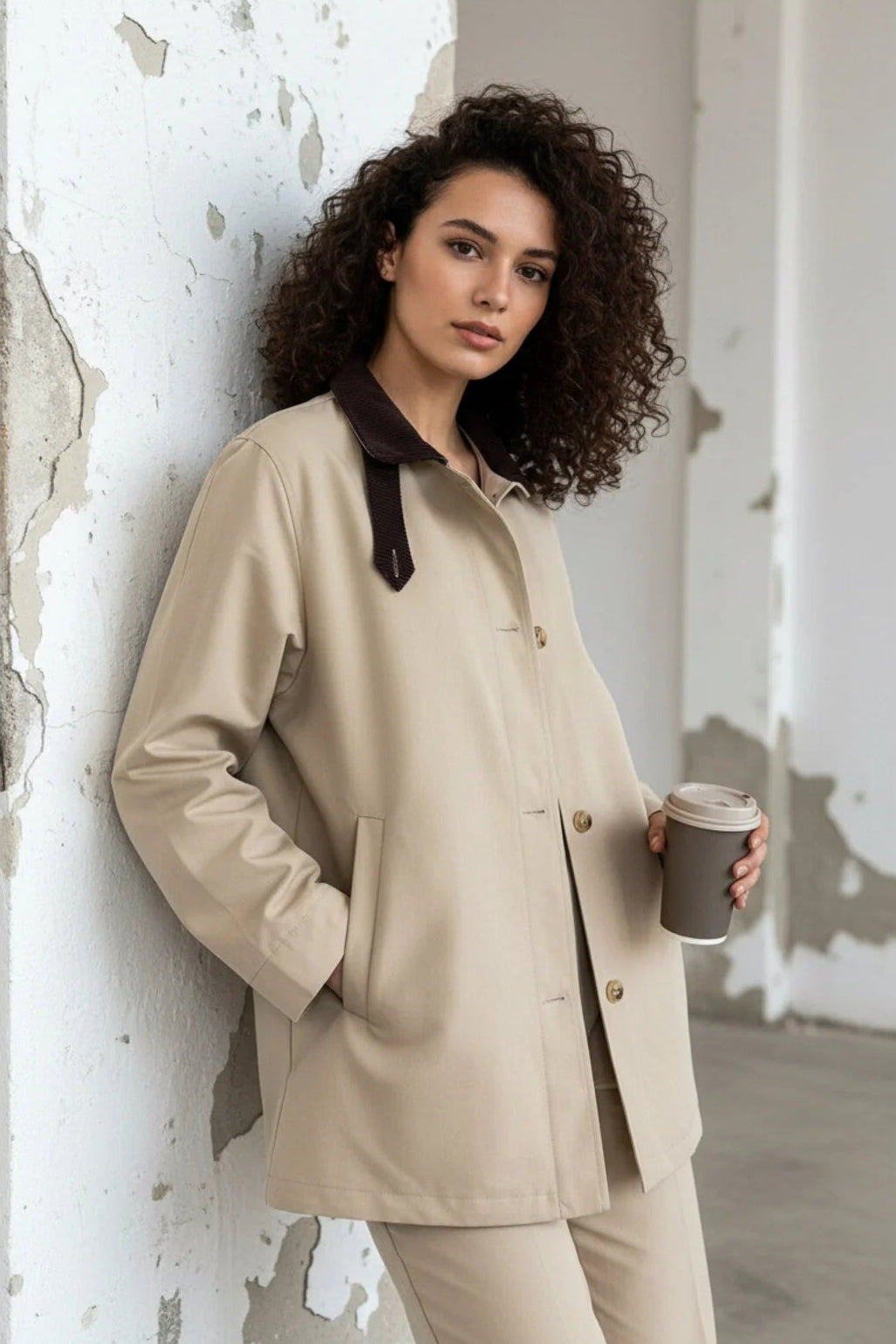 Kadife Yaka Hafif Mont 255136